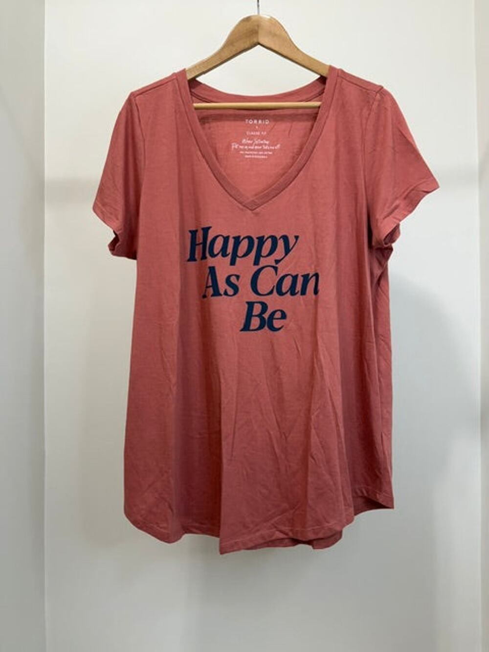 Torrid Happy As Can Be Graphic V Neck Tee Sz1 /1X/ 14-16